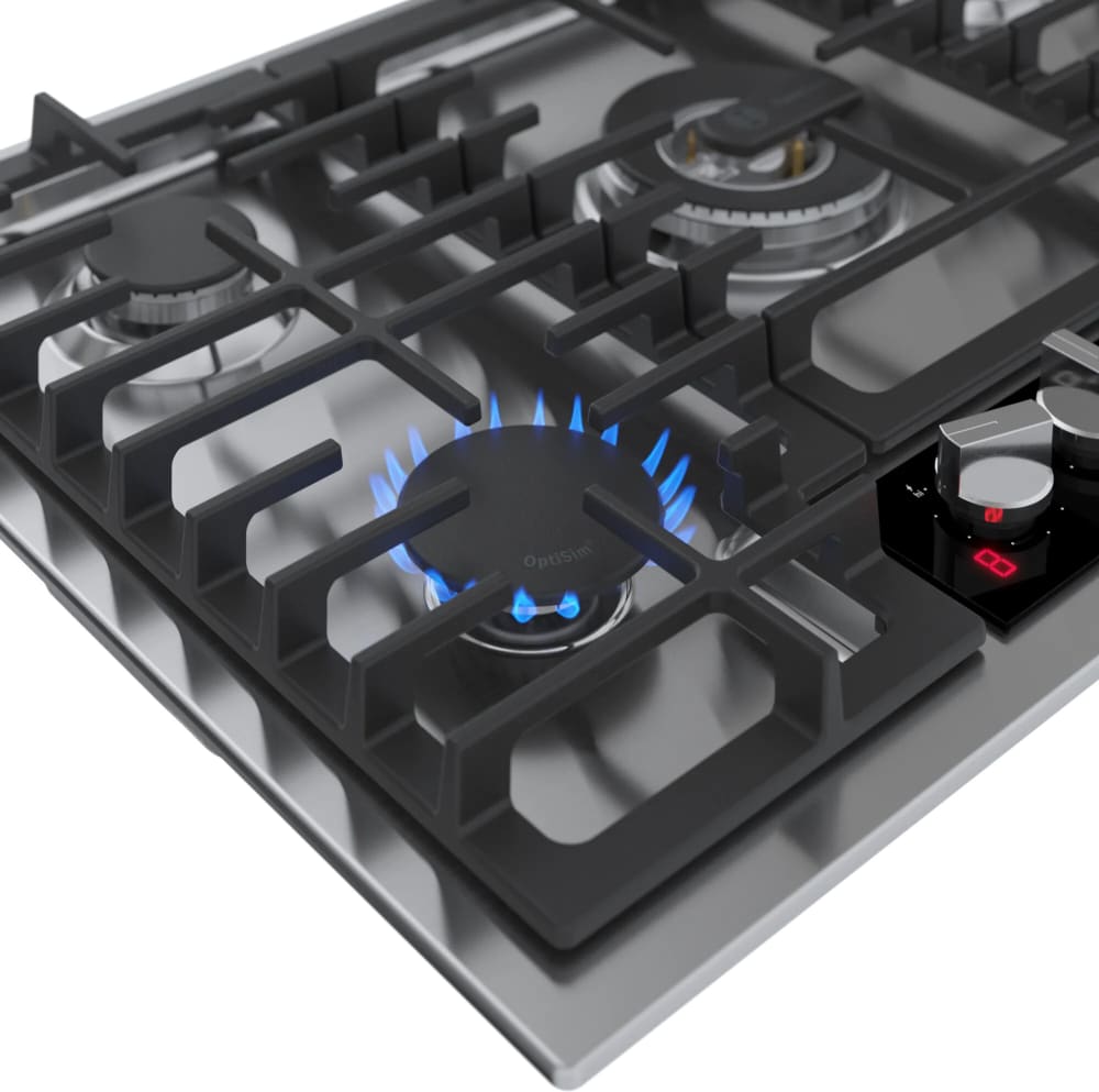 Bosch NGMP058UC 30 Inch Gas Cooktop with 5 Sealed Burners, Continuous Cast Iron Grates, Dual