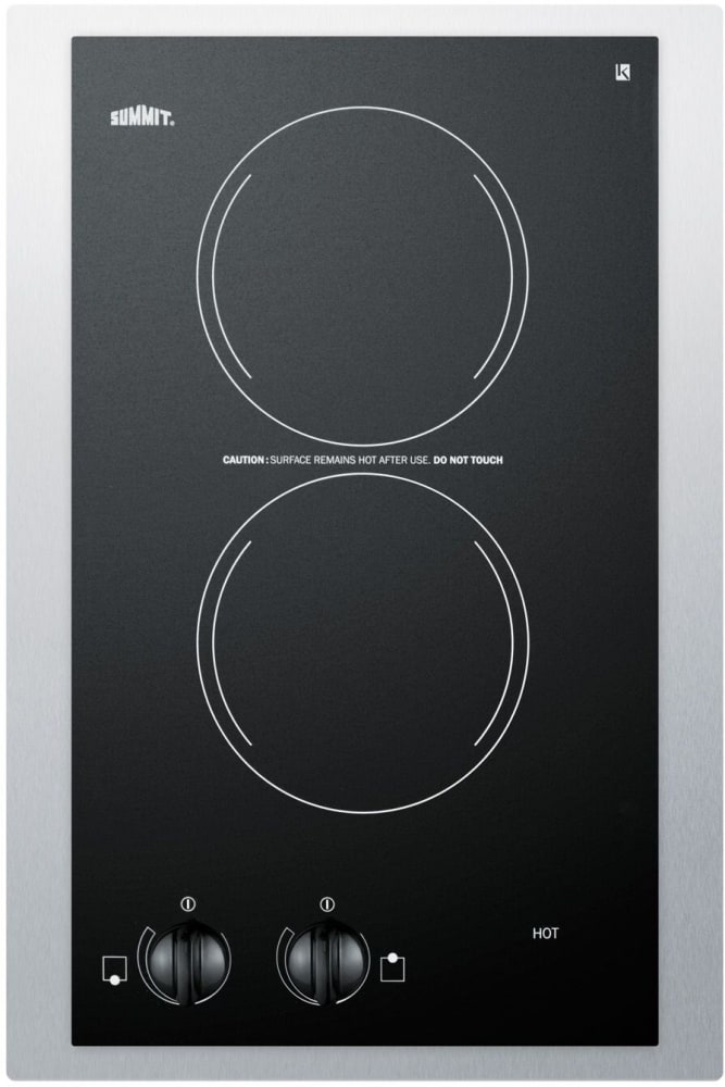 Summit CR2110TK15 15 Inch Electric Cooktop with 2Radiant Elements