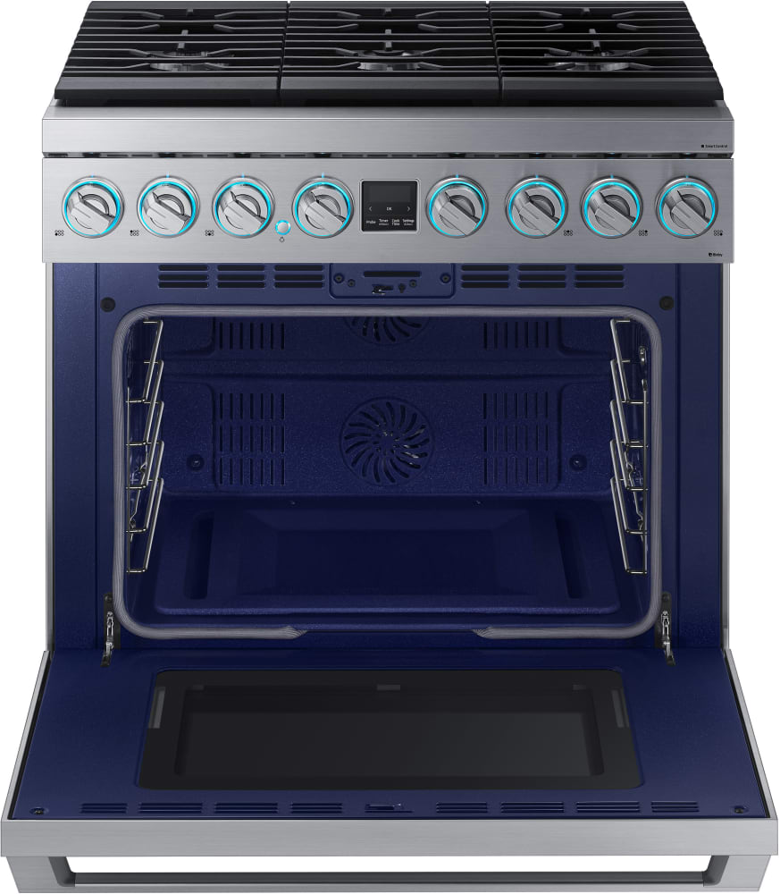Samsung NX36R9966PS 36 Inch Smart Slide-In Gas Pro Range with Wi