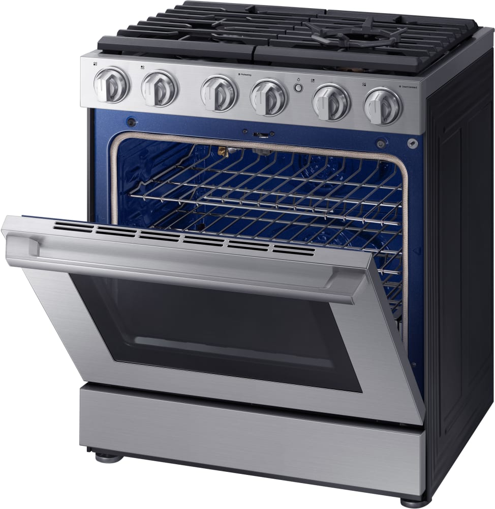 Samsung NX58M9960PS 30 Inch Smart Slide-In Gas Pro Range with Wi