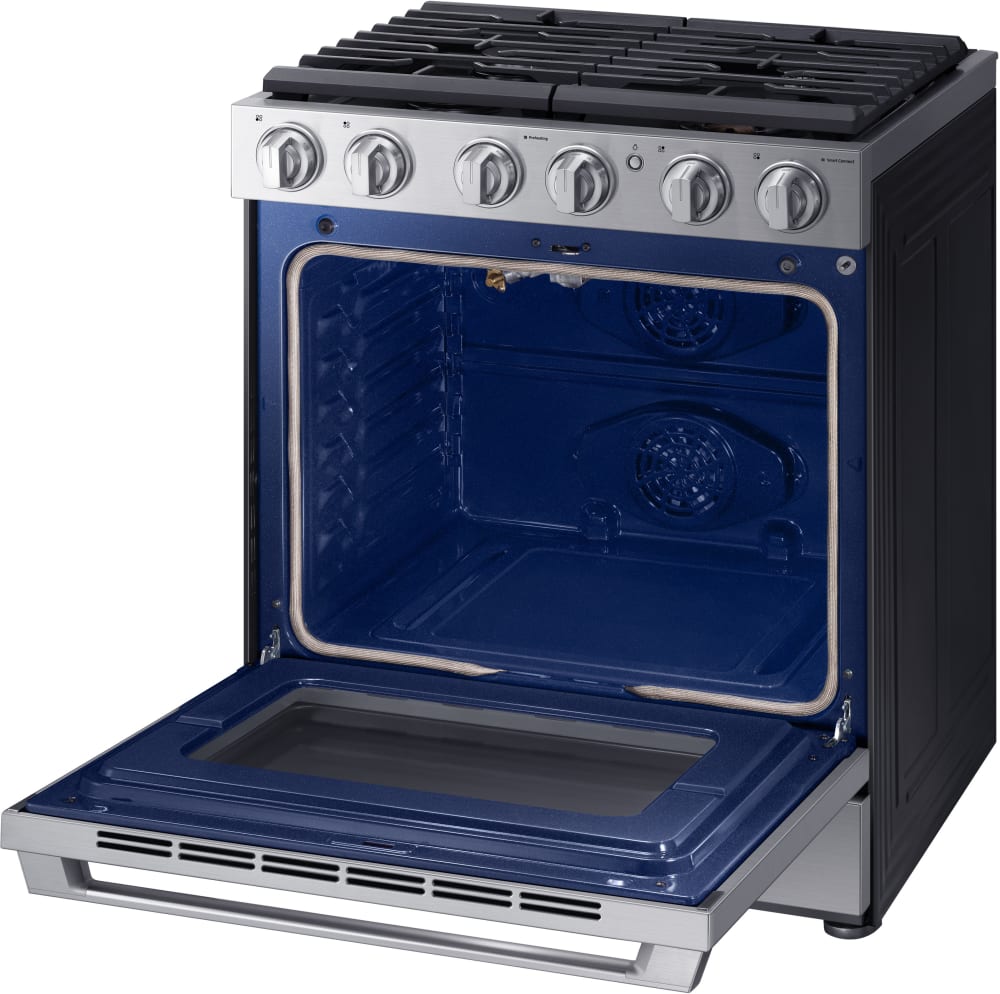 Samsung NX58M9960PS 30 Inch Smart Slide-In Gas Pro Range with Wi