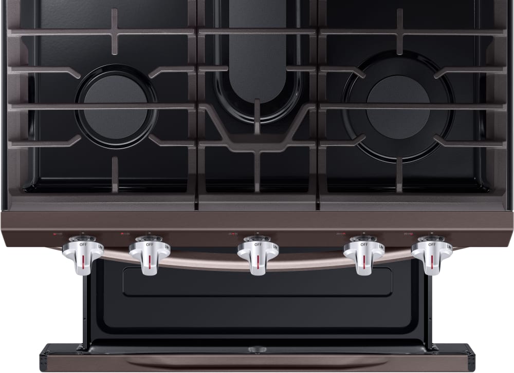 Samsung 5.8 cu ft freestanding gas range with true convection nx58m6630s on sale