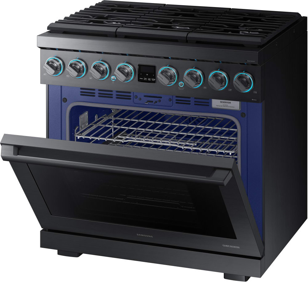 Samsung NY36R9966PM 36 Inch Smart SlideIn Dual Fuel Pro Range with 6 Sealed Burners, 6.3 Cu. Ft