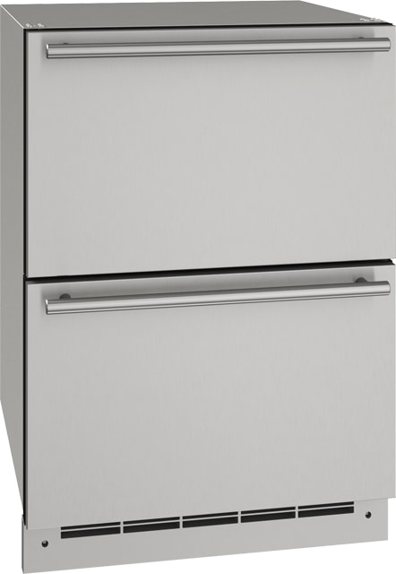 U-Line UODR124SS61A 24 Inch Outdoor Built-In Or Freestanding Refrigerator with Two Full Extension Drawers, Convection Cooling, Digital Touch Pad, and 5.4 cu. ft. capacity