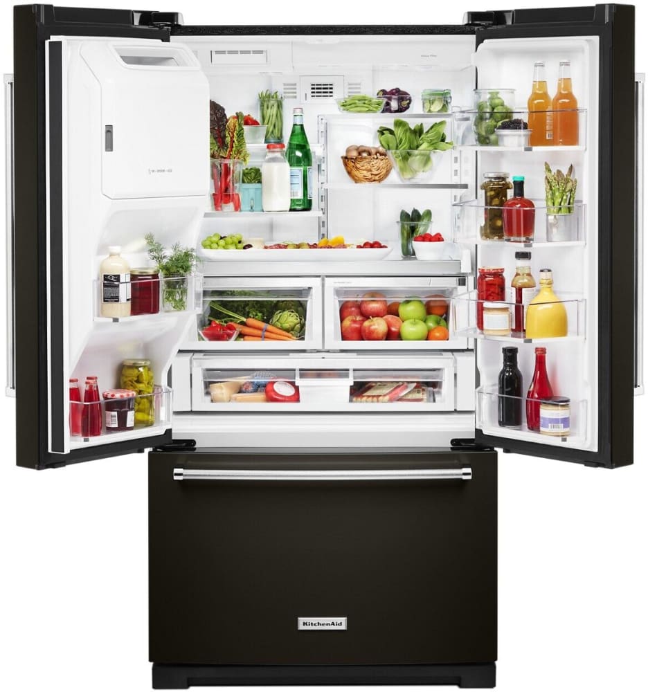 KitchenAid KRFF507HBS 36 Inch Freestanding French Door Refrigerator with 26.8 cu. ft. Total