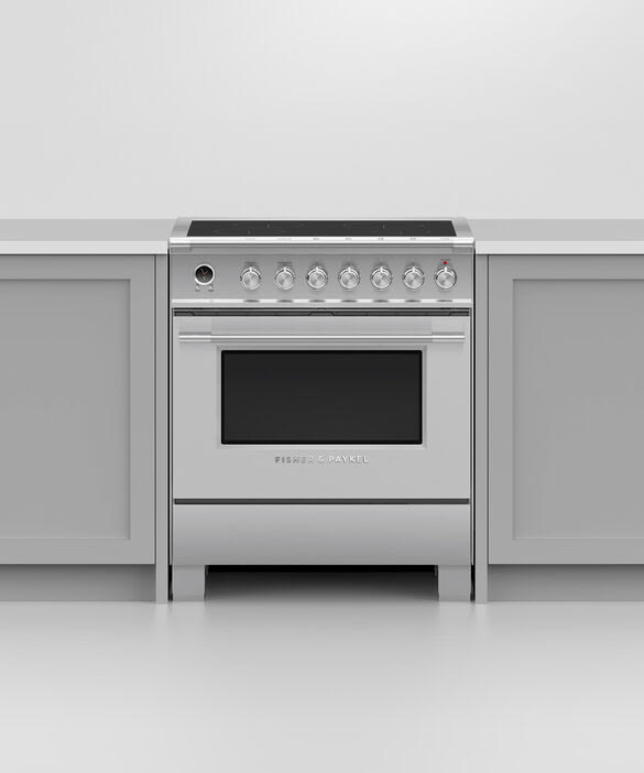 Fisher & Paykel OR30SCI6X1 30 Inch Freestanding Induction Smart Range with 4 Burners, 3.5 Cu. Ft. Oven Capacity, Warming Drawer, Pyrolytic Self-Clean, Spillage Auto Off, Aero™ Bake, Aero™ Pastry with Pizza Mode, CoolTouch Door and Sabbath Mode: Stainless Steel
