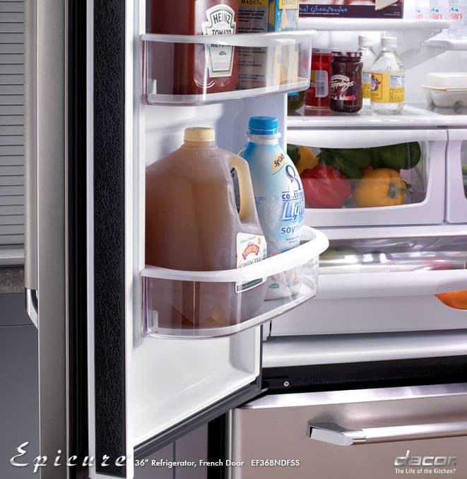 Dacor EF36BNFSS 19.8 cu. ft. Counter Depth French Door Refrigerator with Adjustable Glass
