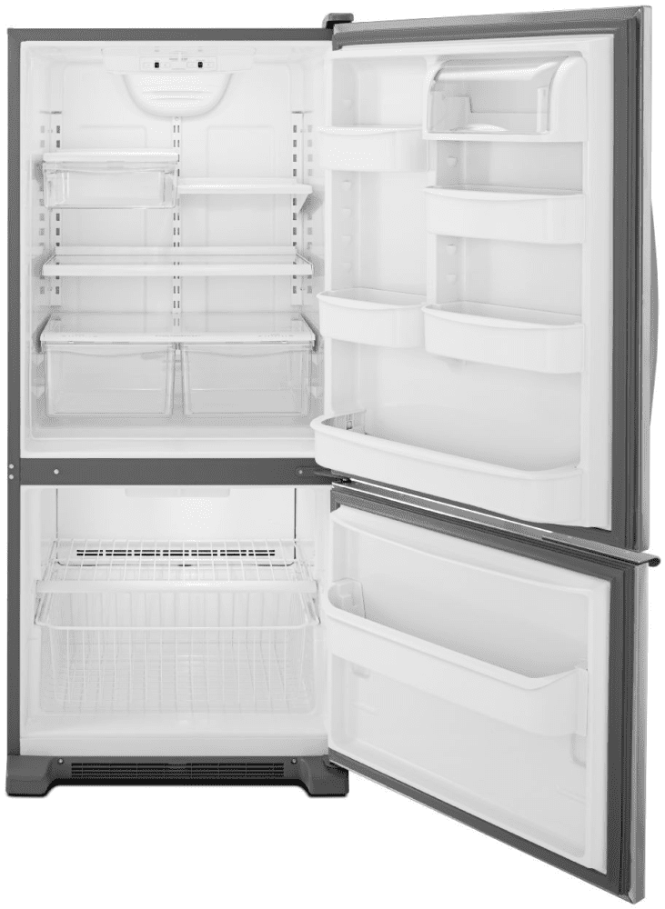 Whirlpool WRB119WFBM 30 Inch Bottom-Freezer Refrigerator with 18.7 cu Vissani 18.7 Cu. Ft. Bottom Freezer Refrigerator In Stainless Steel