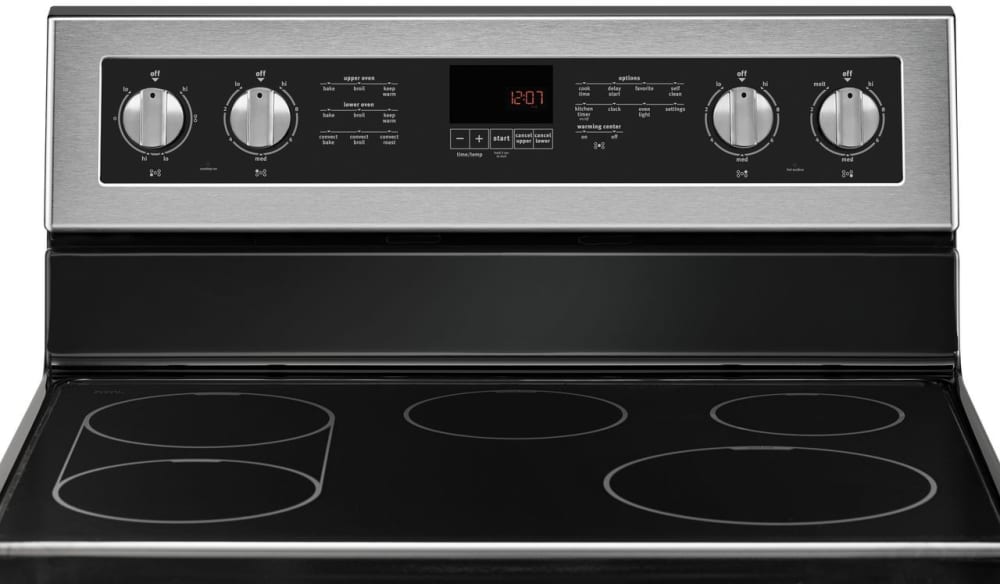 Maytag MET8800FZ 30 Inch Freestanding Electric Range with 5 Heating Elements, Dual Oven, 6.7 cu. ft. Total Capacity, True Convection, Self-Clean, Power Element, Precision Cooking, Auto Convect Conversion, Power Preheat, Bridge Element, Fingerprint Resistant, and Sabbath Mode