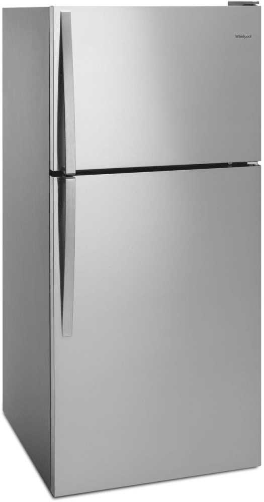 Whirlpool WRT318FMDM 18 cu. ft. Top Freezer Refrigerator with 3 Glass Shelves, 6 Door Bins, Deli Drawer, 2 Produce Crispers, 1 Glass Freezer Shelf and Automatic Ice Maker: Stainless Steel