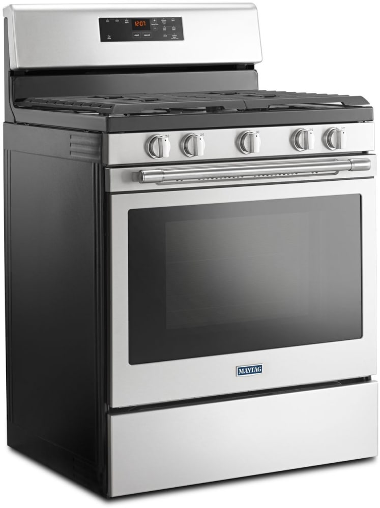 Maytag MGR6600FZ 30 Inch Freestanding Gas Range with 5 Sealed Burners, 5.0 cu. ft. Capacity, Storage Drawer, Continuous Grates, Variable Broil, Keep Warm, Sabbath Mode, Self-Clean, Precision Cooking™ System, Oval Burner, and Power™ Burner: Fingerprint Resistant Stainless Steel