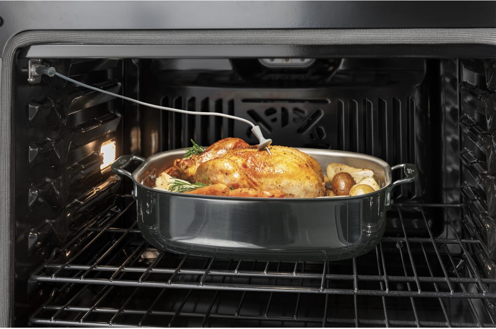 GE JTD5000SVSS 30 Inch Smart Built-In Double Wall Oven with 10.0 cu. ft. Total Capacity, True European Convection, Air Fry, Temperature Probe, Hidden Bake Element, Proof Mode, LCD Display, Self Clean, Control