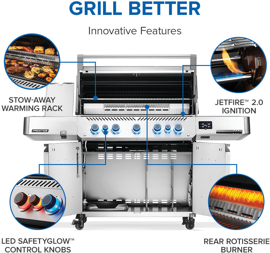 Napoleon P665VXRSIBPSS 75 Inch Freestanding Gas Grill with 1,142