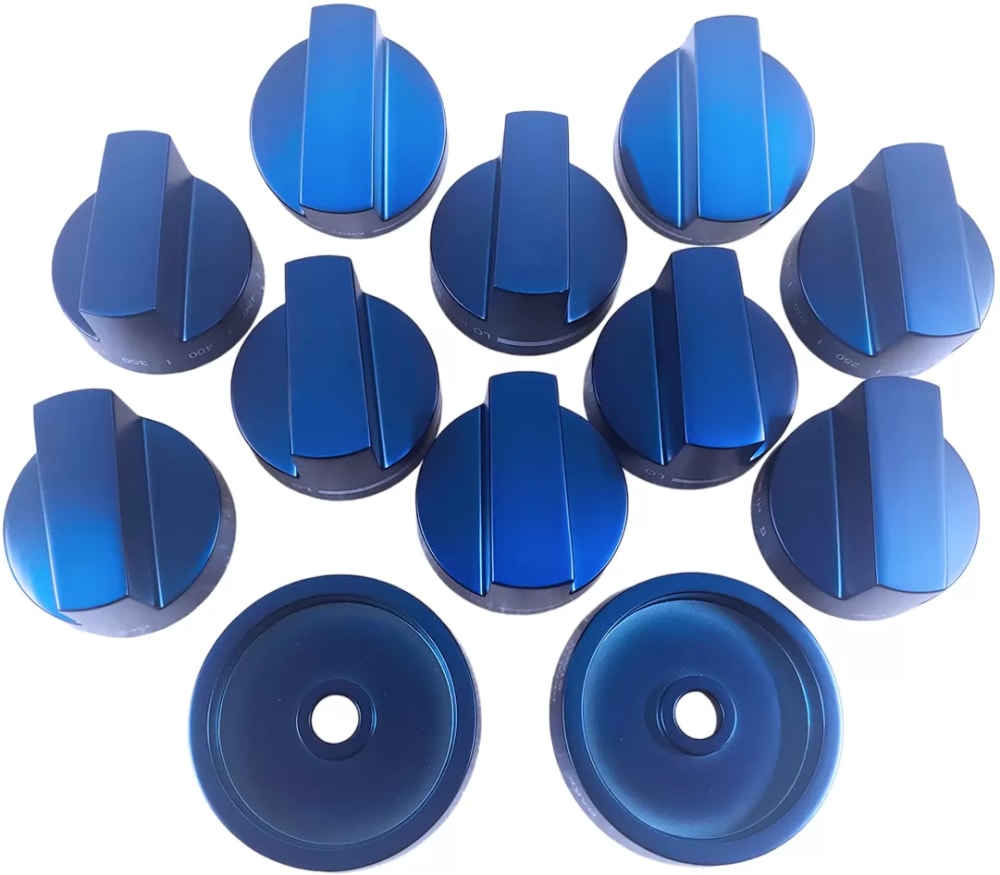Thermador PARKB36CGY Blue Knob Set 10 Knobs, 2 Knob Bases