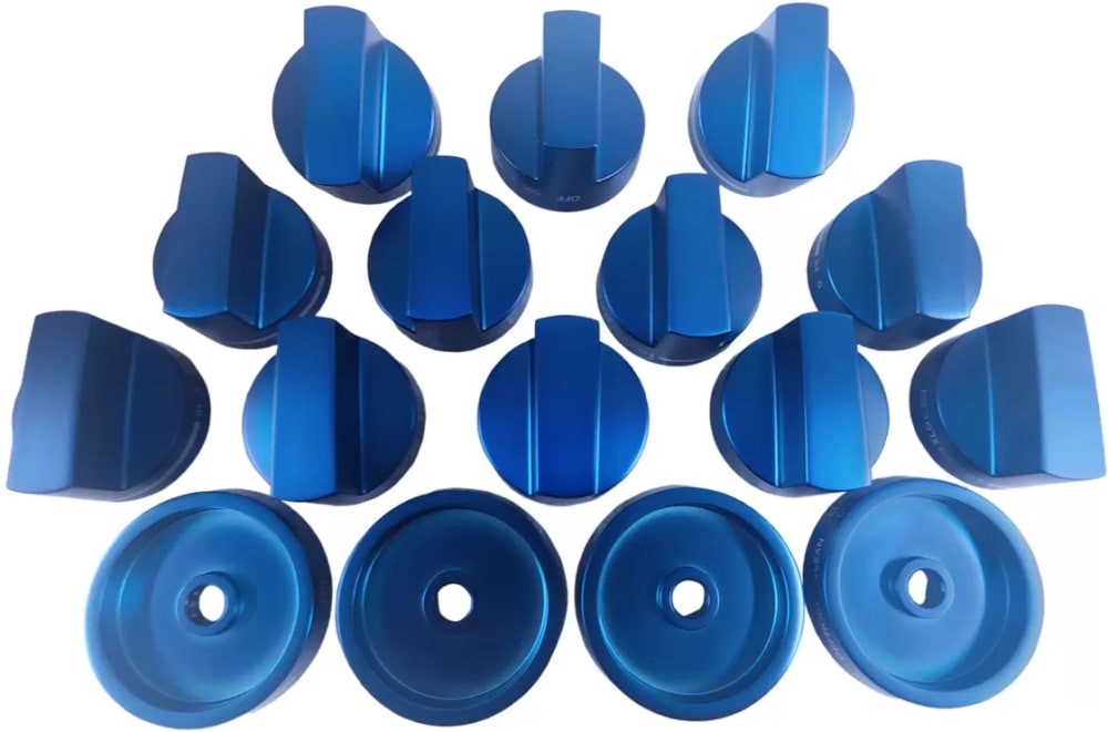 Thermador PARKB48SGY Blue Knob Set 12 Knobs and 4 Knob Bases