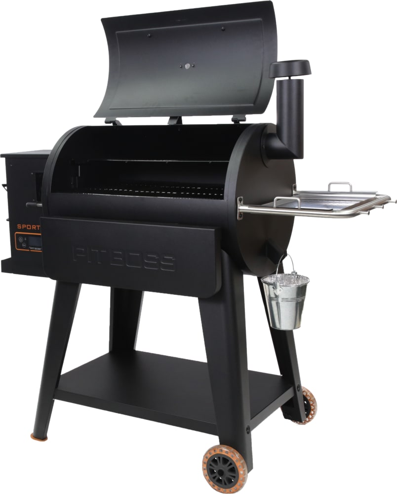 Pit Boss 10697 25 Inch Portable Wood Pellet Grill with 256 Sq. In. Cooking  Surface, Porcelain-Coated Grates, 8-in-1 Cooking Versatility, Fan Forced  Convection, Flame Broiler, Dial-In Digital Control, Meat Probe,  Latch-Locking Lid