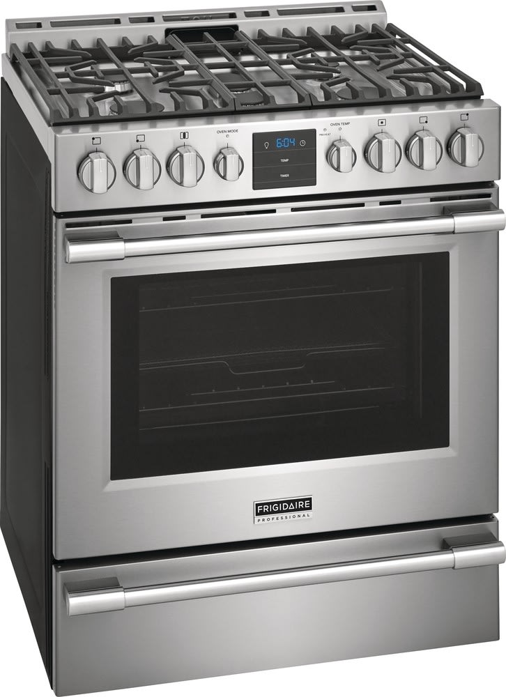 Frigidaire Gallery 30-in 5 Burners 5.6-cu ft Self and Steam Cleaning Air  Fry Convection Oven Slide-in Natural Gas Range (Fingerprint Resistant  Stainless Steel) in the Single Oven Gas Ranges department at