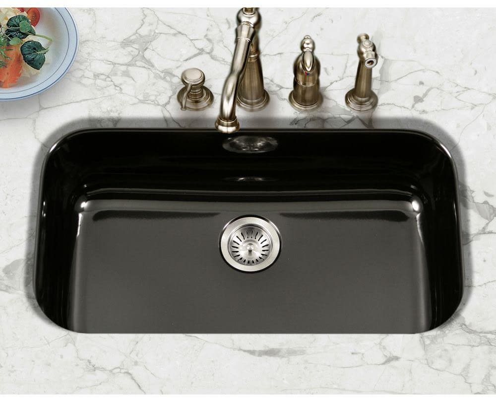 black porcelain kitchen sink