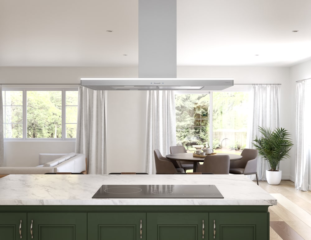 Zephyr ZLCE42CS Island Mount Range Hood with 5-Speed 600 CFM