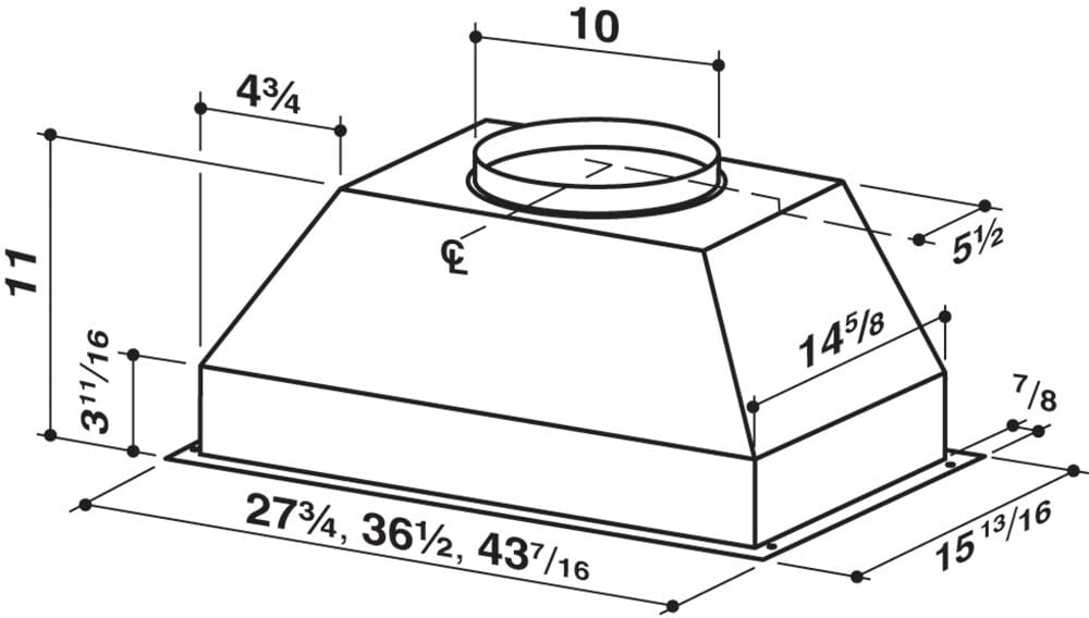 Best PK2245 Custom Hood Insert with 1,100 CFM Dual IQ Internal Blower