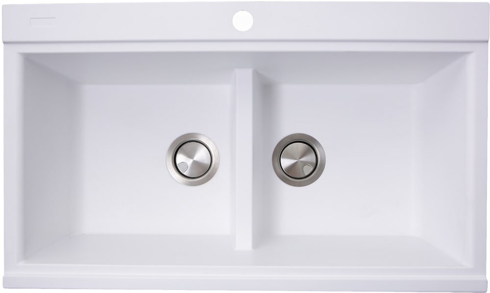 Nantucket Sinks PR3420PSW 34 Inch Top Mount Double Bowl Kitchen