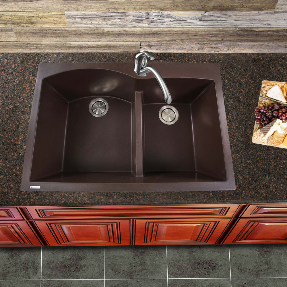 Nantucket Sinks PR6040BR 33 Inch Dualmount Double Bowl Kitchen Sink