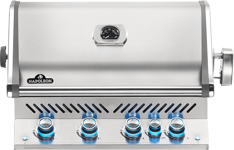 Napoleon BIPRO500RBNSS3 33 Inch Built In Grill with Integrated Smoker Tray Infrared Rotisserie Burner Wave Cooking Grids Interior Grill Lights and Lift Ease Lid