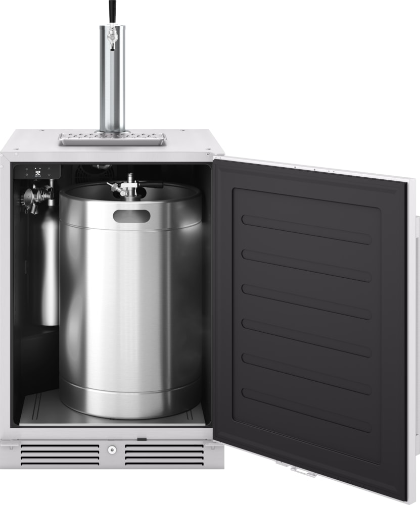 Zephyr PRKB24C01ASOD 24 Inch Freestanding/Built-In Outdoor Kegerator &  Beverage Cooler with Multi Size Keg Configurations, LED Lighting, 2  Shelves, Beer Line Cooling System, and ENERGY STAR® Certified (Tapping  System Required)