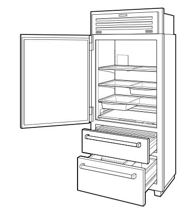 Sub Zero Pro3650lh 36 Inch Built In Bottom Freezer Refrigerator With Air Purification System Water Filter Automatic Ice Maker Sabbath Mode And Star K Certified Left Hinge
