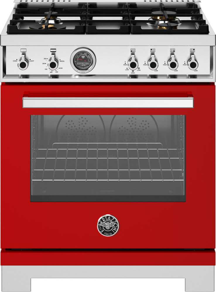 Bertazzoni PRO304BFGMROTLP 30 Inch Freestanding Counter Depth Gas Range