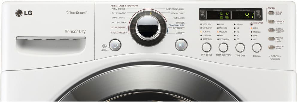 LG DLEX3360W 27 Inch Electric Dryer with 7.4 cu. ft. Capacity, 12 ...