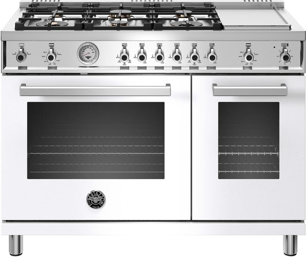 Bertazzoni PROF486GDFSBIT 48 Inch Dual Fuel Range with 6 Brass Burners