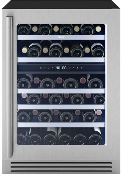 Zephyr PRPW24C02CG 24 Inch Undercounter Dual Zone Wine Cooler with
