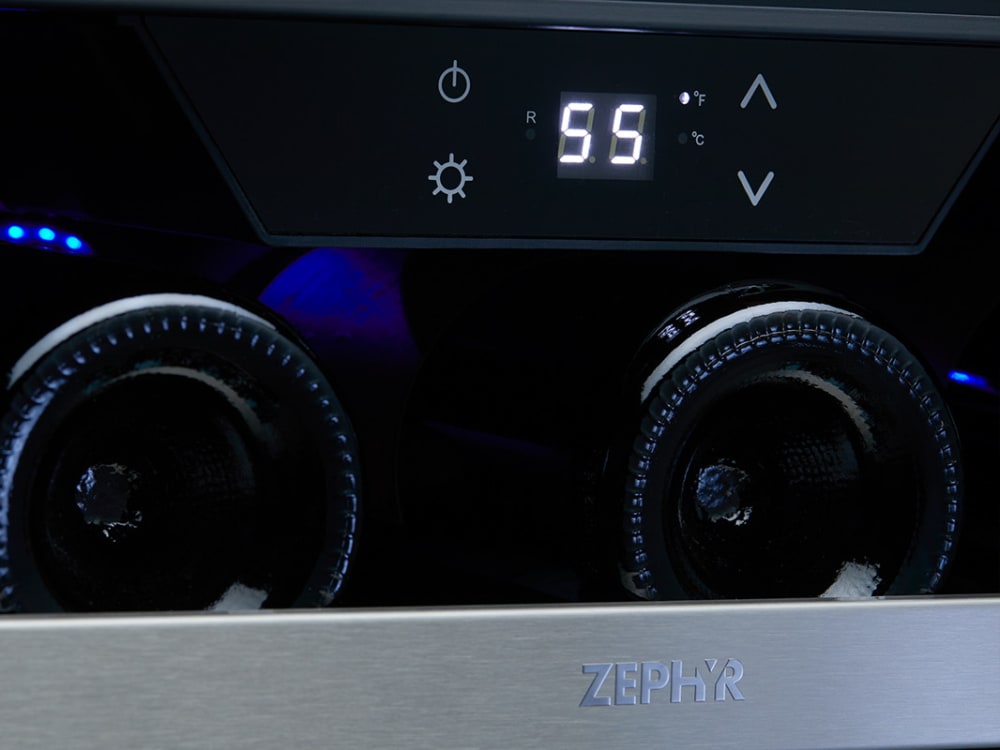 Zephyr PRW24F01AG 24 Inch Single Zone Wine Cooler with 15.04 Cu. Ft