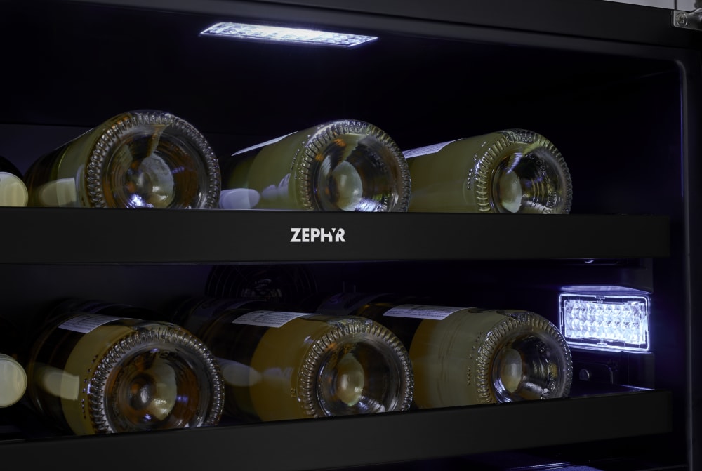 Zephyr PRW24C02BPG 24 Inch Dual Zone Wine Cooler with 45