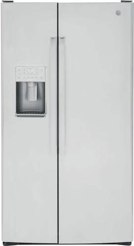 GE PSS28KYHFS 36 Inch Side-by-Side Refrigerator with 28.2 cu. ft. Capacity, 4 Glass Spillproof Shelves, Gallon Door Storage, Fresh Food Multi-Level Drawers, Advanced Water Filtration, and ENERGY STAR® Qualified