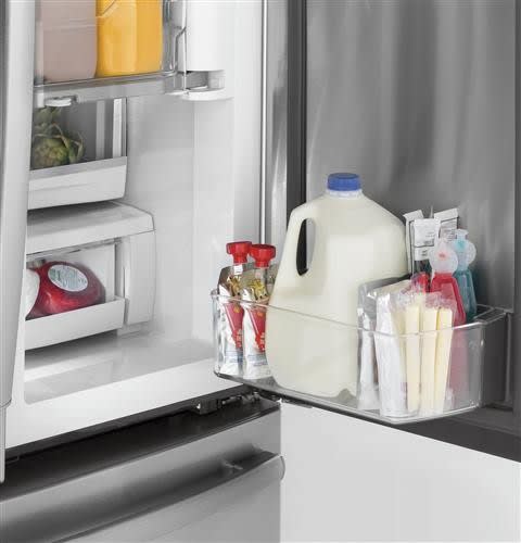 GE PYD22KSLSS 36 Inch Counter Depth French Door Refrigerator with 22.1 cu. ft. Capacity Door in Door Hands free Autofill TwinChill Evaporators Drop down Tray Enhanced Shabbos Mode Capable Advanced Wat...