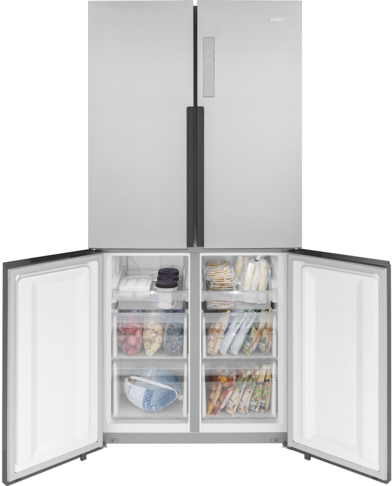 Haier QHE16HYPFS 33 Inch Quad Door Counter Depth Refrigerator with 16.4