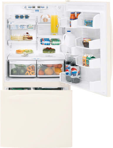 Ge Pds20mfscc 19 5 Cu Ft Arctica Bottom Freezer Refrigerator With Climatekeeper System Shelfsaver Rack Bisque