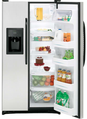 GE GSL22JFTBS 22.0 cu. ft. Side by Side Refrigerator with 3 Glass ...