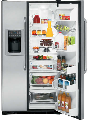 Cafe CSS25USWSS 25.4 cu ft. Side by Side Refrigerator with 3 Glass