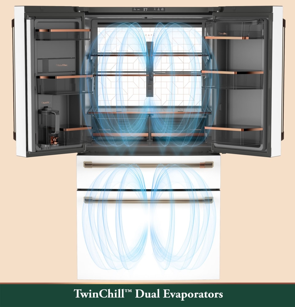 Cafe CJE23DP4WW2 36 Inch Counter-Depth 4-Door French Door Smart