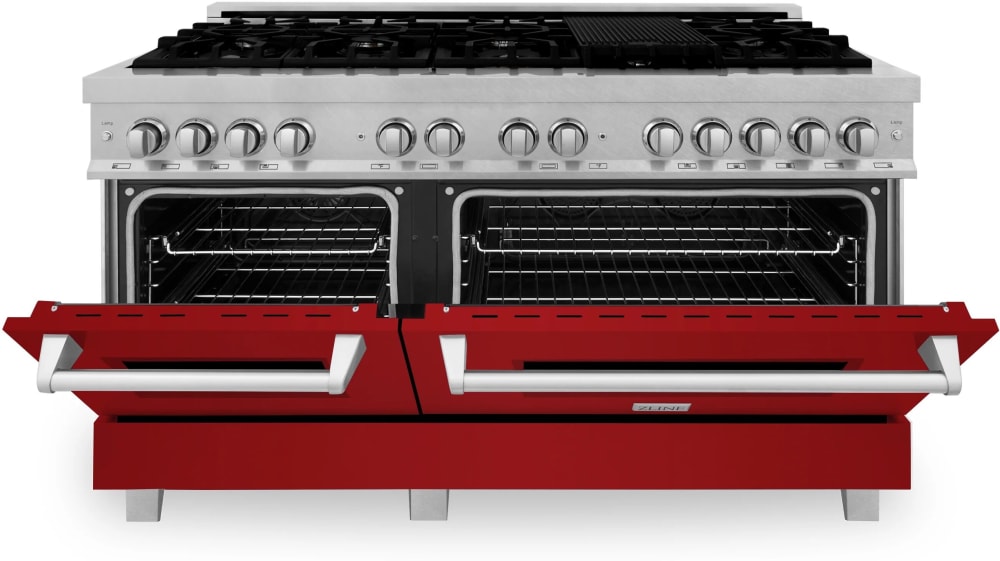 ZLINE RASRG60 60 Inch Pro-Style Double Oven Dual Fuel Range with 9