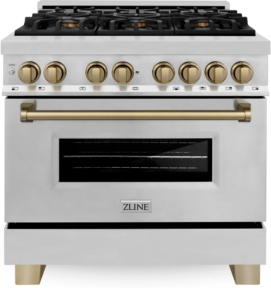 ZLINE RAZ36CB 36 Inch Freestanding Dual Fuel Range with 6 Sealed