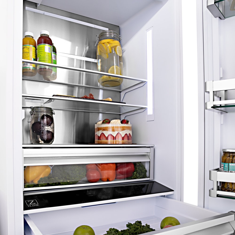 ZLINE RBIVZ30436CB 36 Inch Built-In French Door Refrigerator with