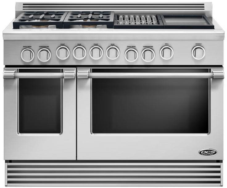 DCS RDV484GGN 48 Inch Pro-Style Slide-In Dual Fuel Range with 4