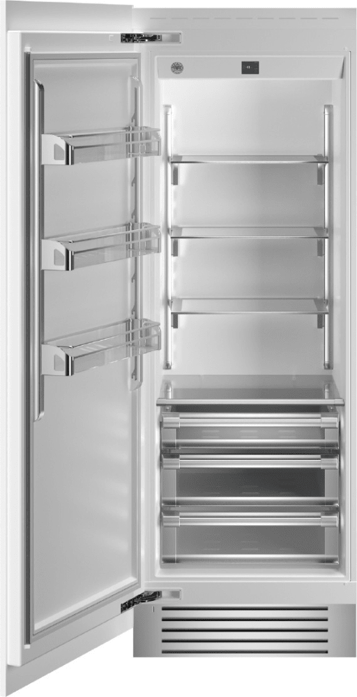 Bertazzoni REF30RCPRL 30 Inch Panel Ready Built-In All Refrigerator Column with 17.44 cu. ft. Capacity, Sensor-Managed Temperature Zones, Digital Touch-Controls, Side-to-Side Airflow, Sabbath Mode, and cUL Certified: Left Hinged
