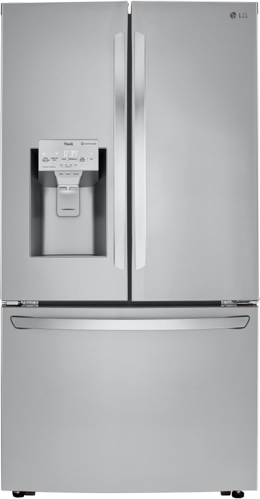 LG LRFXC2416S 36 Inch Counter Depth Smart 3-Door French Door Refrigerator with 23.5 Cu. Ft. Capacity, Dual Ice Maker, Smart Cooling Plus™ System, Wi-Fi, Smart Diagnosis™, Sabbath Mode, ADA Compliant and ENERGY STAR®: PrintProof™ Stainless Steel