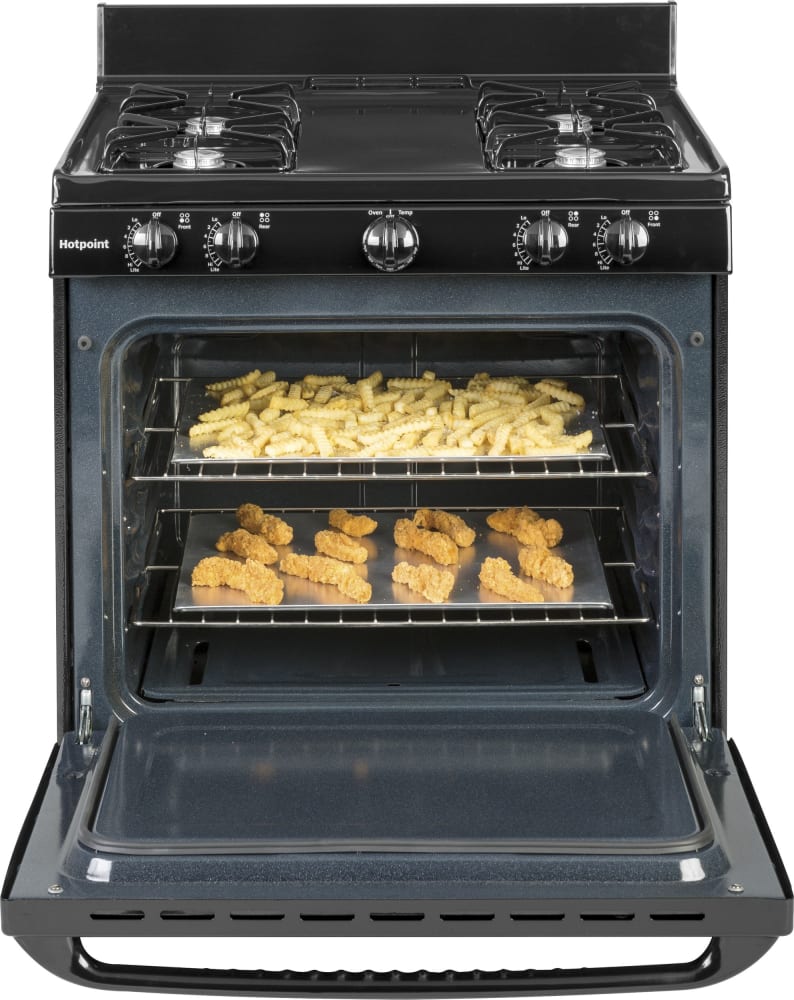 Hotpoint RGBS100DMBB 30 Inch Freestanding Gas Range with 4.8 Cu. Ft