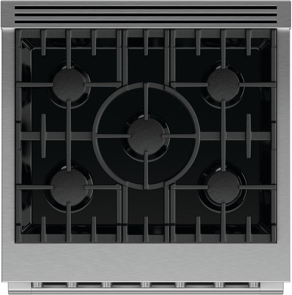 Fisher & Paykel RGV3305N 30 Inch Gas Pro Range with 5 Dual Flow Burners™, LED Halo-Illuminated Dials, Continuous Grates and 4.6 cu. ft. Oven Capacity: Natural Gas